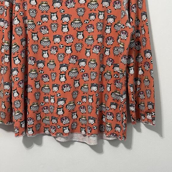 Roberta Roller Rabbit Girls Pajama Top M Henley Owls Sleep Cozy Shirt Owligans - Picture 7 of 8